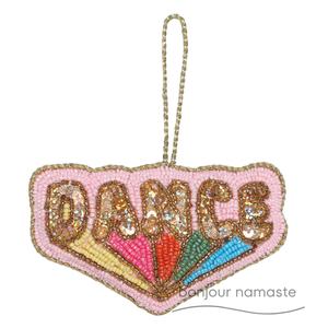 Dance <b>Bling</b> Christmas <b>Ornament</b> | Bonjour Namaste Sustainable Eco-Friendly Custom Shaped Sparkling Beaded Sequin Handmade Holiday - Product Image 1