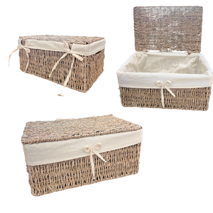 Producto de gran venta, cesta rectangular de algas marinas con tapa, almacenamiento elegante para el hogar y la cocina - Product Image 1