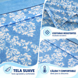 Set di Lenzuola e Federe Blu Floreale, Set Copripiumino in Pile 3 Pezzi, Morbido per Camera da Letto - Product Image 6