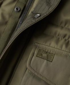 Parka d'extérieur imperméable à col montant en toile longue d'automne pour hommes, vestes grande taille - Product Image 3