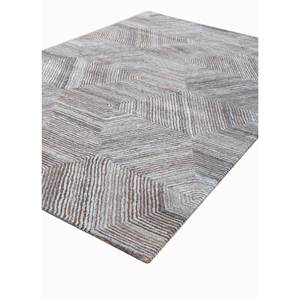 Tahn-7078 Beige <b>Brown</b> Hand Tufted <b>Wool</b> Rugs Geometric Pattern Living Carpet for Entryway Hallway New Rectangle Puzzle Design - Product Image 2