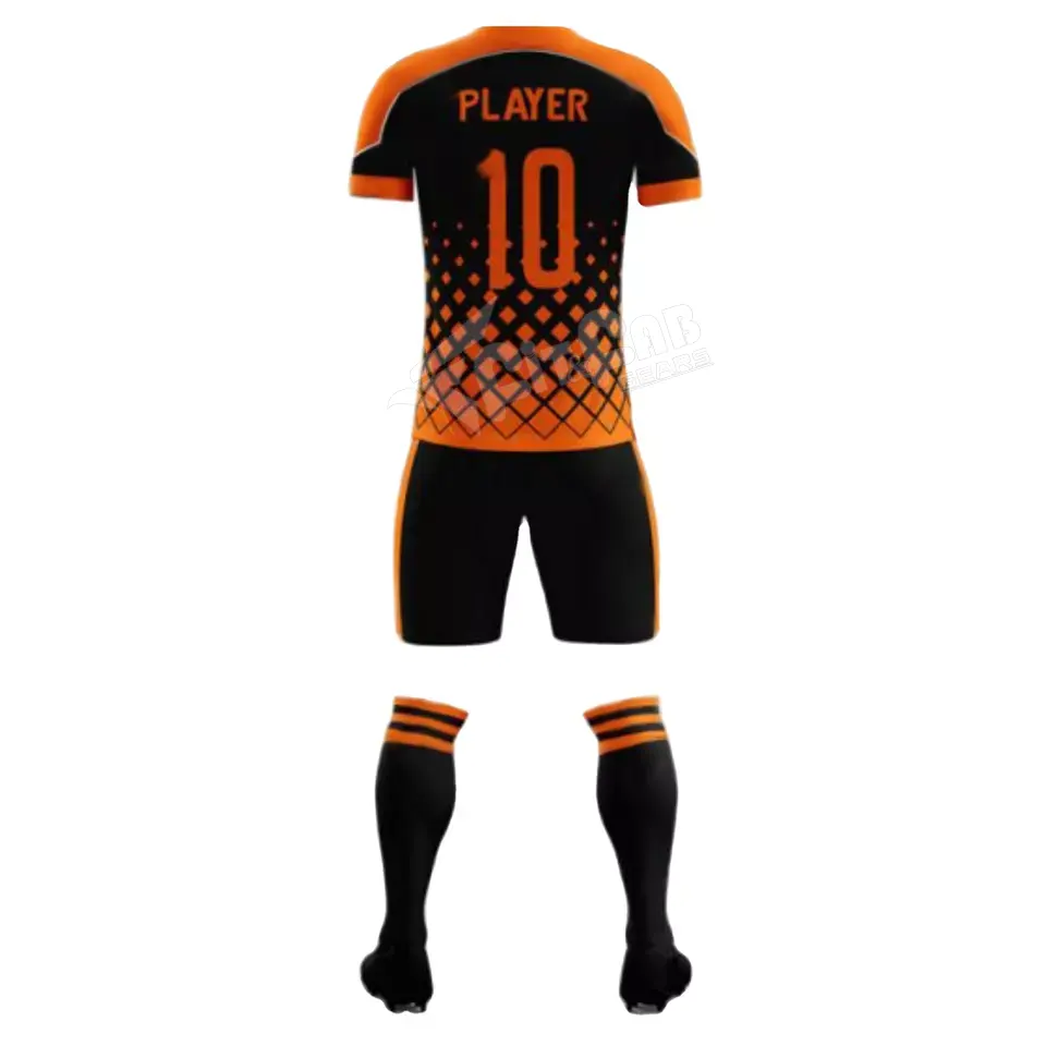 Low MOQ Hohe Qualität Bestseller Großhandel Fußball uniform O-Ausschnitt Digitale Sublimation uniform Mit Benutzer definiertem Logo Fußball uniform