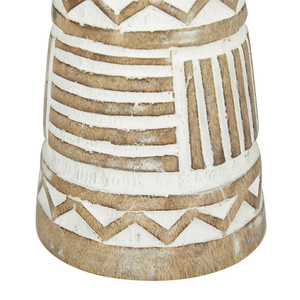 Piliers en bois rustique chandelier support noël Halloween décor maison jardin décoration en bois bougeoir ensemble de 3 - Product Image 4