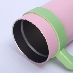 40oz Stainless Steel Tumbler with Handle & Straw - Personalized <b>Insulated</b> <b>Travel</b> <b>Mug</b> for Gifts & Promotion - Product Image 3