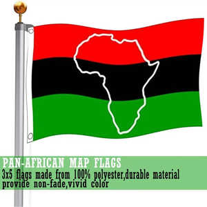 Afro Flag Pan African <b>Map</b> - Afro-American Flags Outdoor 3 X 5 FT Brass Grommets for African Home Decor Outdoor Indoor (Afro - Product Image 2