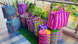 Grands sacs à provisions écologiques en nylon et polypropylène recyclés et durables pour une utilisation dans les supermarchés-Fabriqué en Inde en vrac - Product Image 4