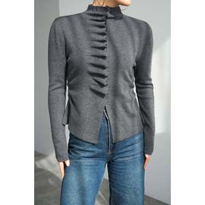 เสื้อคาร์ดิแกนสีแอนทราไซต์แบบรูดปิดเอง - Product Image 1