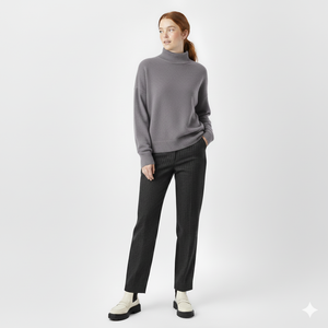 Sudadera Holgada con Cuello Alto para Mujer, Sudadera Informal de Invierno Personalizada de Poliéster/Algodón con Cuello Alto para Mujer - Product Image 1