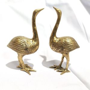 รูปปั้นหงส์อะลูมิเนียมชุบทองแบบโบราณงานหัตถกรรมศิลปะหัตถกรรมสำหรับตกแต่งบ้านวัสดุโลหะ - Product Image 4