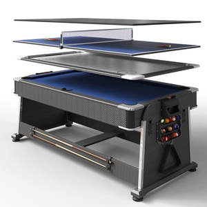 Table de billard multi-jeux Xikuno personnalisable – Table combinée billard, repas et divertissement - Product Image 3