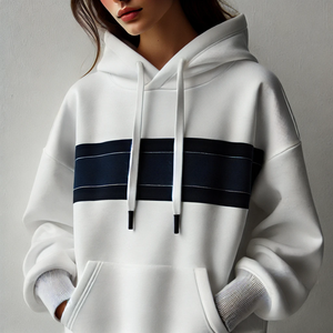 100% algodón Puffer Hoodie hombres mujeres invierno pulóver térmico Anti-retráctil antiarrugas cremallera sólido 6XL liso teñido tela ropa - Product Image 3