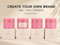 Luxuriöser 250ml 8oz Rosa Kosmetiktiegel mit Goldring, Individuelles Logo OEM, Leere Plastik-Körperbutter-Cremetiegel, Hautpflege-Verpackung