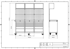 Cao cấp Modular bàn làm việc với overhead tủ công cụ ngực 21 ngăn kéo với bánh - Product Image 6