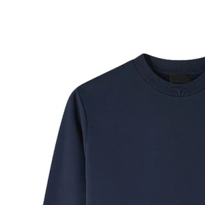 Sweat-shirt à col rond bleu marine pour homme, coupe classique, tricot uni, 100% coton, vêtement décontracté pour l'automne - Product Image 5