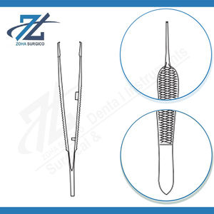 Pinces à suture cornéenne St Martin 1-2 dents 89 mm de long, travail fin, manuel, acier inoxydable chirurgical, instruments certifiés CE - Product Image 3