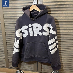 Autumn Herren Retro Hoodie Baumwolle <span class=keywords><strong>American</strong></span> <span class=keywords><strong>Patchwork</strong></span> Bestickter loser Pullover Langarm Langarm Front Casual Hooded Pullover - Product Image 1