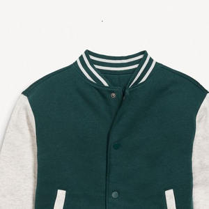 Custom Winter Polyester Fleece <b>Lined</b> Windproof Breathable Sleeves Stand Canvas Embroidered Letterman Varsity Style Jacket - Product Image 5