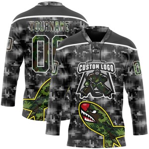Jersey de Hockey sobre Hielo Personalizado con Impresión Digital, 100% Poliéster de Secado Rápido y Antibacteriano, Nombre y Números del Equipo Personalizados - Product Image 4
