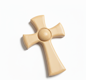 Croix chrétienne murale en bois massif de qualité supérieure, fabriquée à la main, polie, écologique, décoration religieuse pour la maison - Product Image 4