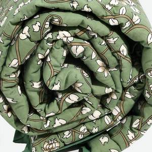 Jade Green Luxury Oversized 100% Cotton <b>Quilted</b> <b>Throw</b> Blanket Reversible Quilt Couch Bed Coverlet with Sage Lap Bedding Quilts - Product Image 3