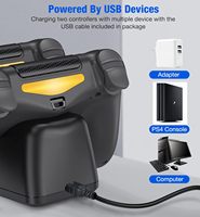 Station d'accueil de chargeur de manette PS4 pour manette Playstation 4 Station de charge à distance PS4 avec charge rapide de 1.8 heures