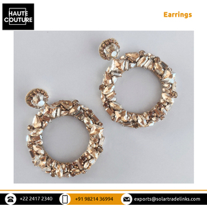 Boucles d'oreilles de bijoux de mode faites à la main, Design élégant d'anniversaire, vêtements de mariage, boucles d'oreilles mixtes en pierre de cristal pour femmes - Product Image 5