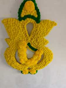 Divino Ganesha Glorious Rangoli Ganesha Centros de mesa florales-Marigold Pooja Decor & Worship Delight Ganesha Chaturthi Decoración - Product Image 2