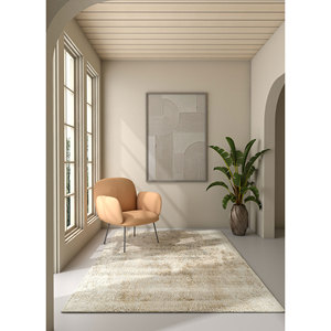 พรมขนสัตว์และไหมไผ่ถักมือสีเบจและสีน้ำตาลของ Kavi ลายแบบนามธรรม ทอแบบเรียบ สำหรับห้องนั่งเล่นในบ้าน ซ่อนด้วยผ้า Srb (729) - Product Image 5