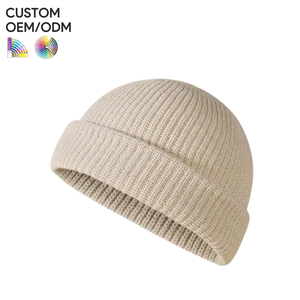 Mens classic <b>beanie</b> hat cotton soft knit style custom logo OEM ODM support for private label headwear brands - Product Image 5