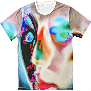 เสื้อยืดผ้าฝ้าย100% แห้งเร็วพิมพ์ลายซับลิเมชันสีทึบแขนสั้นดีไซน์เรียบสำหรับฟิตเนส - Product Image 1