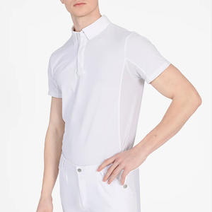 Chemises de compétition équestre pour hommes à manches courtes, dernier design, évacuation de l'humidité, chemises de spectacle d'équitation, chemises de concours d'équitation - Product Image 2