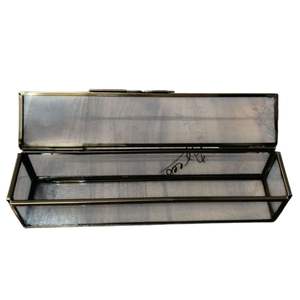Modern Rectangular Gold Brass Glass <b>Box</b> Scroll Holder with Lid Clear Glass Shadow <b>Box</b> forCertificates Premium <b>Gift</b> Packaging <b>Box</b> - Product Image 6