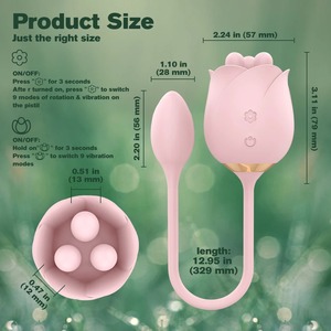 ローズニーディングバイブレーターエロティックストレッチダブルジャンプ卵大人のおもちゃ女性 - Product Image 5