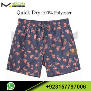 Short d'été imprimé coloré entièrement personnalisé 100% Polyester confort, ceinture élastique Short de bain de pique-nique personnalisé pour hommes - Product Image 5