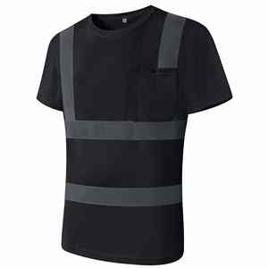 Camiseta DE SEGURIDAD reflectante de alta visibilidad hecha a medida con mangas cortas para hombres 2024 camiseta de seguridad personalizada ropa al aire libre - Product Image 3