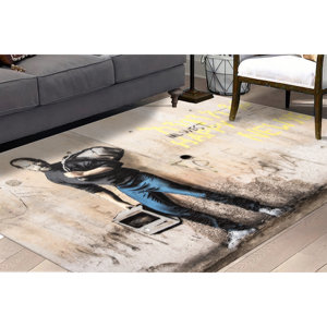 Tapis imprimé abstrait - Art moderne pour votre espace de vie, tapis en velours - Product Image 4