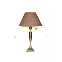 Lampe de table en laiton faite à la main, design moderne, abat-jour en tissu marron, éclairage décoratif pour Noël et anniversaire, couleurs personnalisables