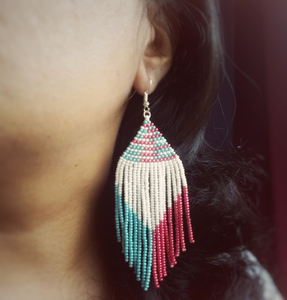Seed Bead Earring - Native Earring - Fringe Earring - Product Image 2