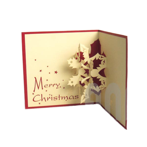 Carte de voeux "Merci" de flocon de neige 3D imprimée sur mesure Carte de noël souvenir d'anniversaire de mariage imprimée offset ANN - Product Image 1