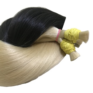 Cabello Remy virgen recto sedoso de doble tracción a granel Vietnam 613 Rubio 1B Color negro Estilo de onda suave humano crudo 30 pulgadas - Product Image 1