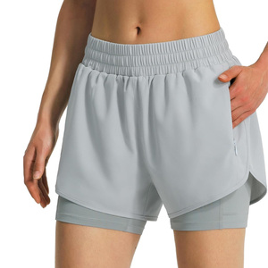 Short 2 en 1 léger et personnalisé pour femmes pour vêtements de sport d'été respirant avec doublure intérieure vêtements de sport actifs fournisseur OEM ODM - Product Image 6