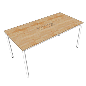 Mesa de Reuniones Modular Minimalista Moderna para Oficina OMA HBOM006, 160x80x75cm, 6 Plazas, Madera Natural - Product Image 3