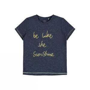 Camiseta de Manga Corta para Mujer, Corte Ajustado, 100% Algodón, Tejido Transpirable, Decorada con Letras y Estampado Metálico, para Ropa Urbana - Product Image 1
