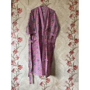 Robe Kimono Florale en Coton Respirante Décontractée pour Fêtes et Cérémonies, Idéale pour les Loisirs Diurnes et Soirées Estivales, Taille Unique, Logo Personnalisé - Product Image 1