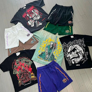 Custom graphic t <b>shirt</b> and shorts set <b>mens</b> printed streetwear 2 piece outfit breathable cotton blend <b>summer</b> wear - Product Image 1