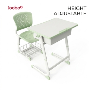 Adjustable  K12 Classroom School Desk and Chair Set Knockdown Flat Packaging with Heavy Duty Metal Frame and  PP Plastic
