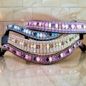 Lanière bride cheval en cuir, bracelet avec chaîne en cristal, plusieurs couleurs disponibles, vente en gros, design personnalisé cheval - Product Image 2