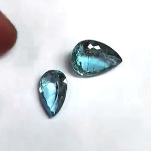 Alta calidad 2 uds aguamarina Natural 16MM 18mm cara de pera 19 Cts azul corte de piedras preciosas sueltas para joyería IROC ventas - Product Image 1