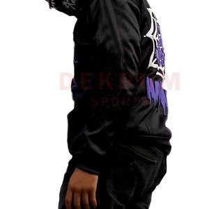 Pull-over à capuche décontracté de couleur unie pour hommes, impression bouffante, vêtements d'hiver à capuche, teints en couleur et personnalisés, à vendre - Product Image 4