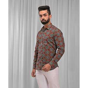 Chemise décontractée pour homme en coton imprimé à manches longues, respirante, en popeline ou tissu Oxford, motif floral ou à pois, offre ODM - Product Image 5